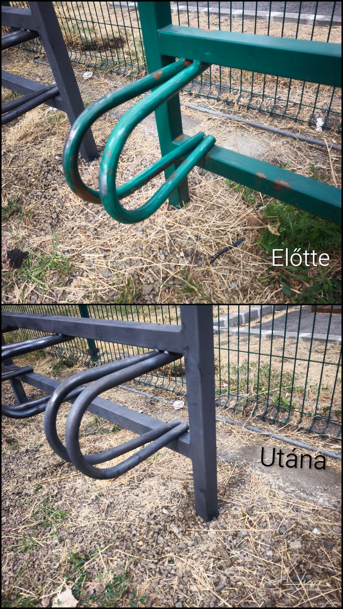 Fémszerkezet – előtte / utána